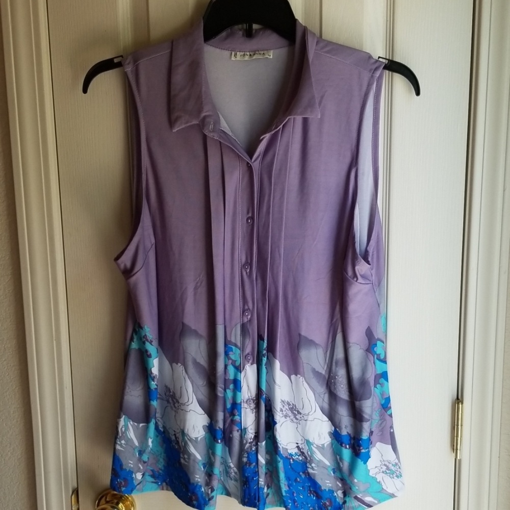 NWOT JON & ANA COLLERED BUTTON FRONT BLOUSE SZ 1X